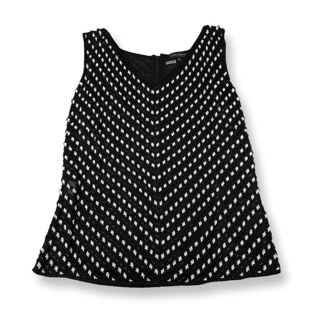 LUISA SPAGNOLI Silk Beaded Tank Sz M *Like New*